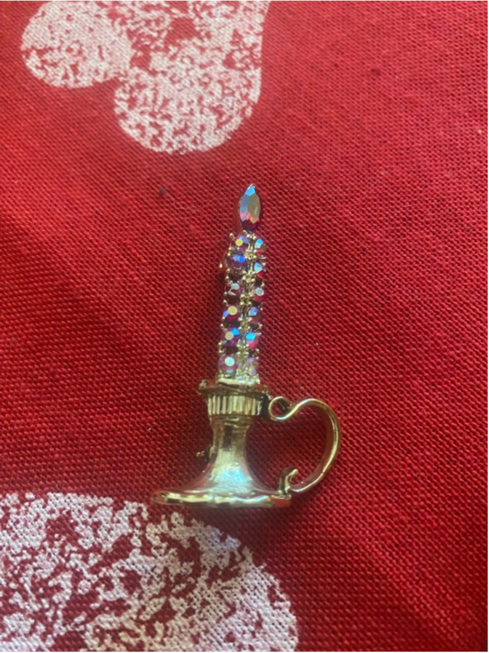 Women's vintage Dodds Brooch Gold Candlestick